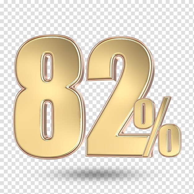 Renderizado en 3D del número de oro 82
