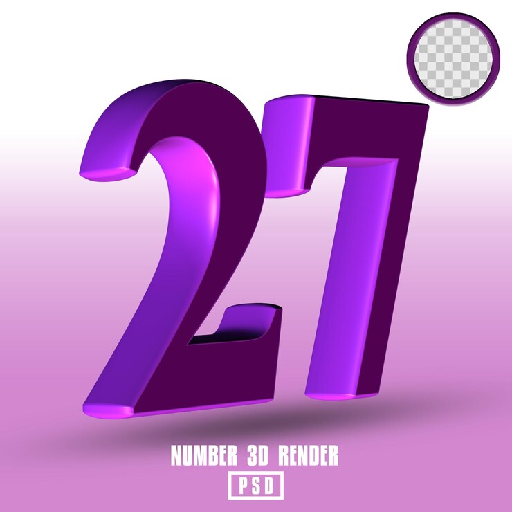 PSD renderizado 3d número púrpura