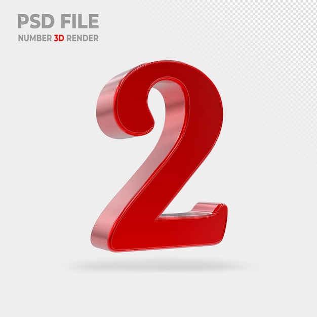 Renderizado 3D de Numner 2 Red Styles