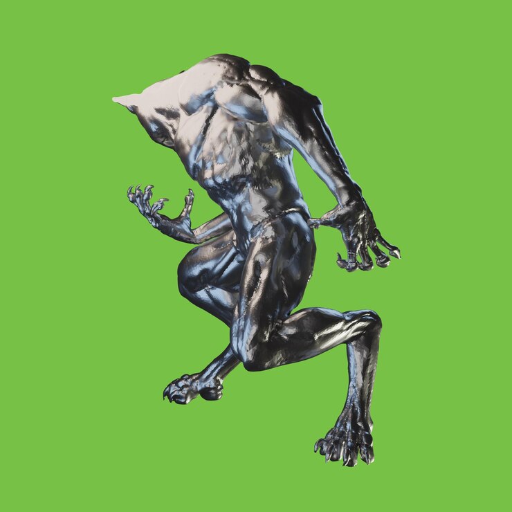 PSD renderizado en 3d de objeto humanoide de alta resolución