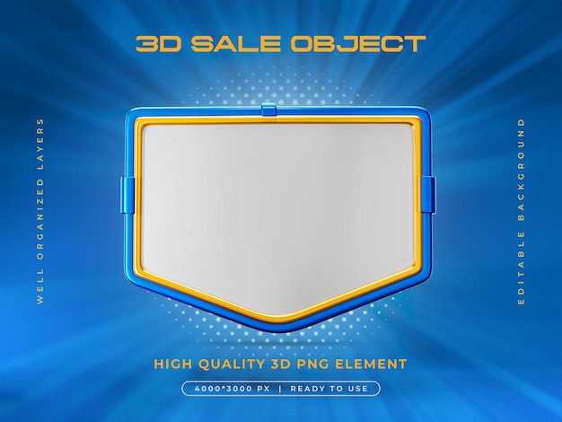 Renderizado 3D del objeto de venta aislado
