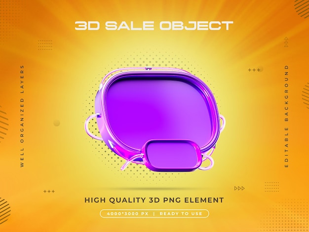 Renderizado 3D del objeto de venta aislado