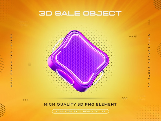Renderizado 3D del objeto de venta aislado