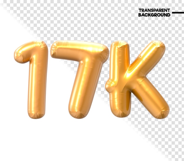Renderizado en 3D en oro de 17K