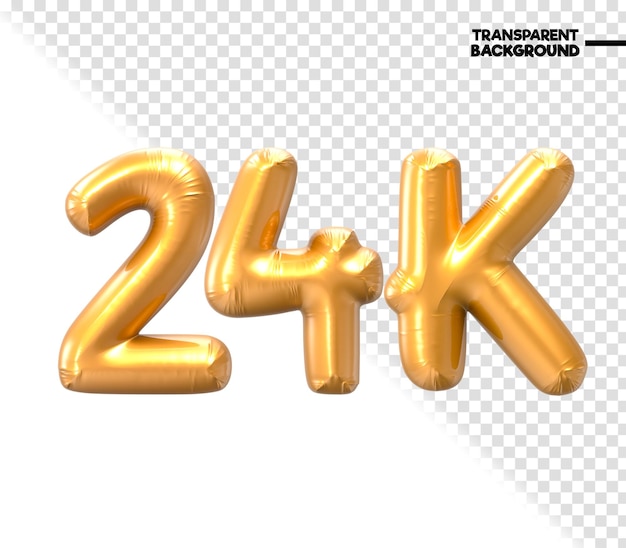 Renderizado en 3D en oro de 24K