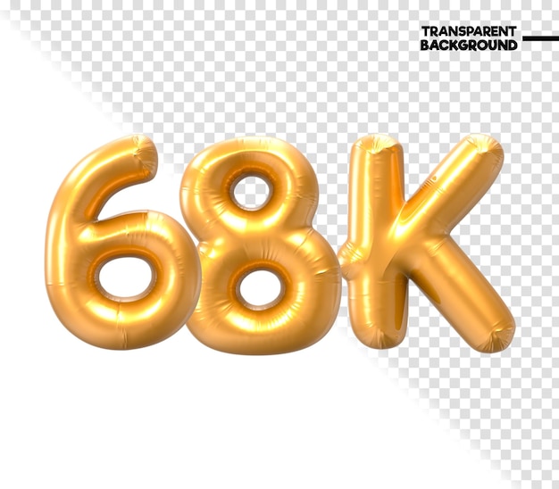 Renderizado en 3D en oro de 68K