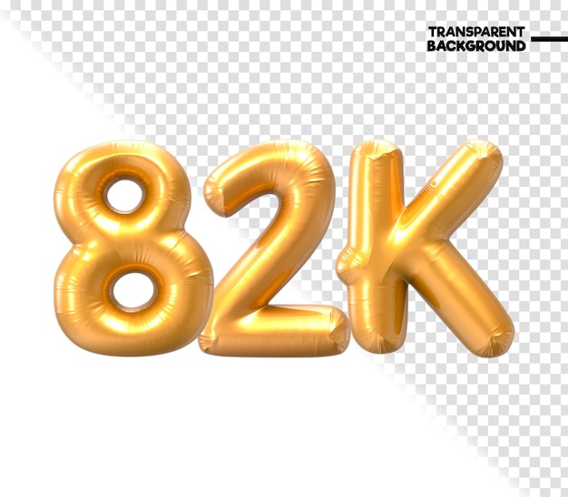 Renderizado en 3D en oro de 82K