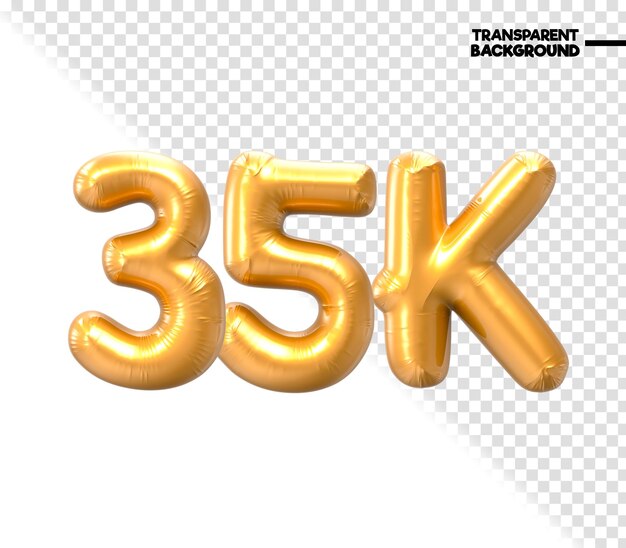 PSD renderizado en 3d de oro número 35k