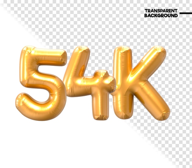 Renderizado en 3D de oro número 54K