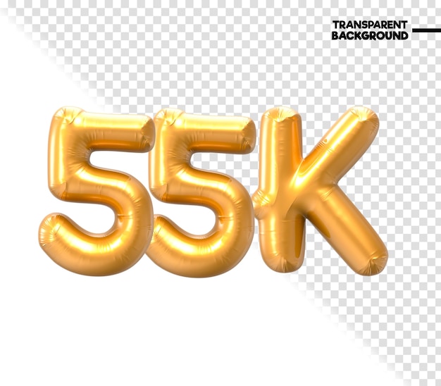 Renderizado en 3D de oro número 55K