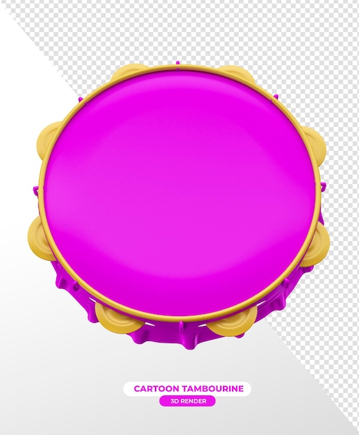 Renderizado en 3D de la pandereta de dibujos animados