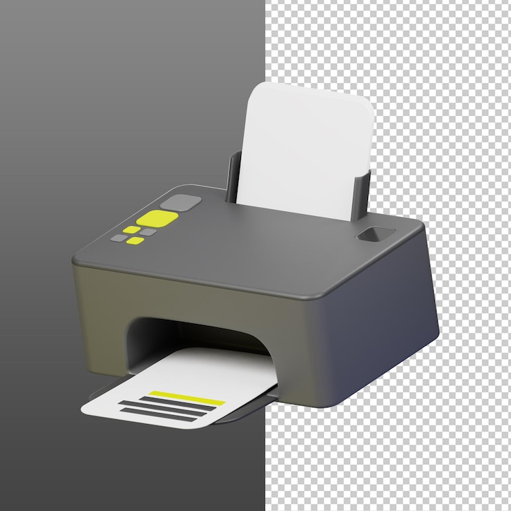 Renderizado en 3D de una pequeña impresora