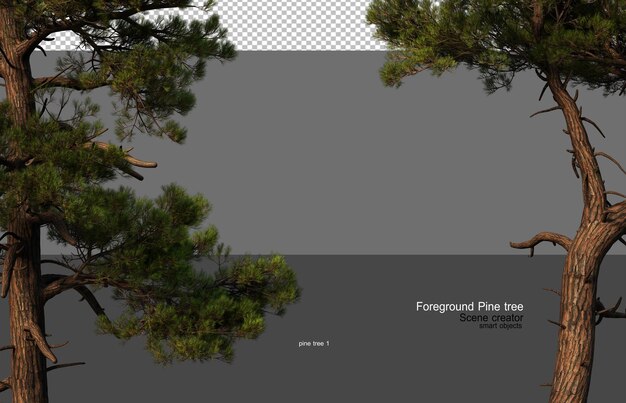 Renderizado en 3D de pino de primer plano