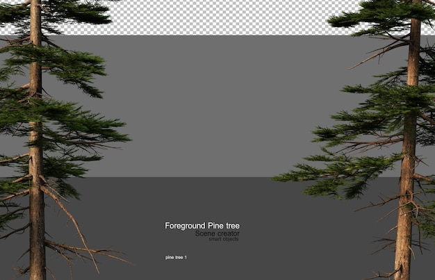 Renderizado en 3D de pino de primer plano