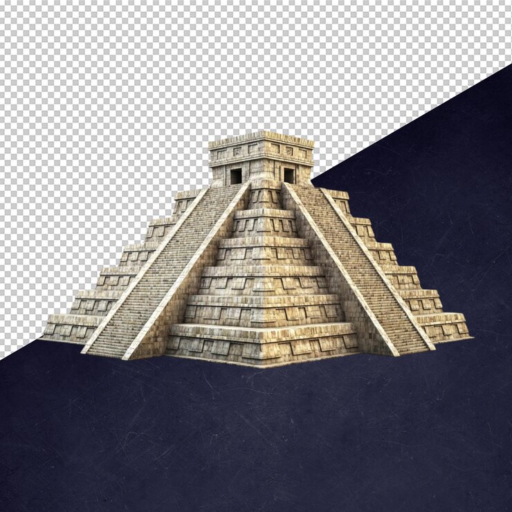 PSD renderizado en 3d de la pirámide maya