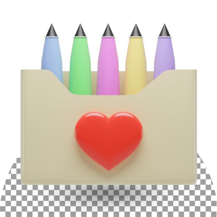 PSD renderizado 3d de la pluma