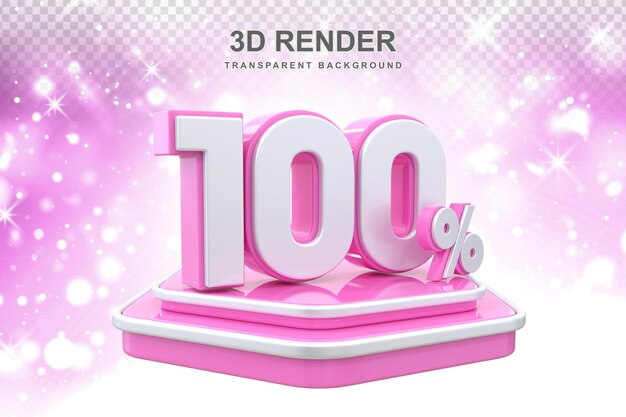 PSD renderizado en 3d del podio de promoción del 100 por ciento