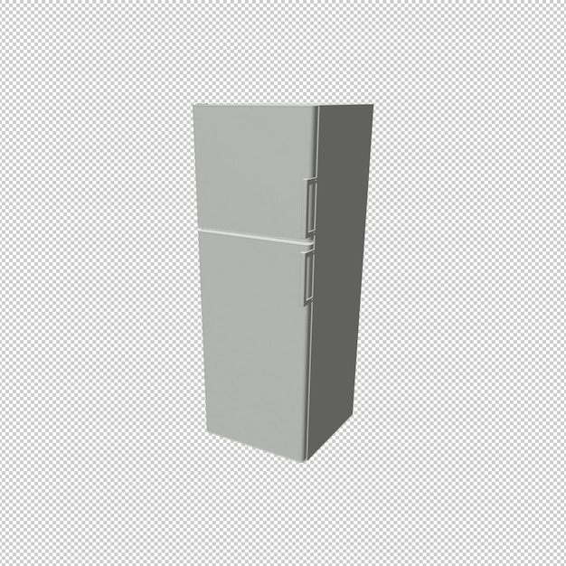 Renderizado en 3D de un refrigerador moderno