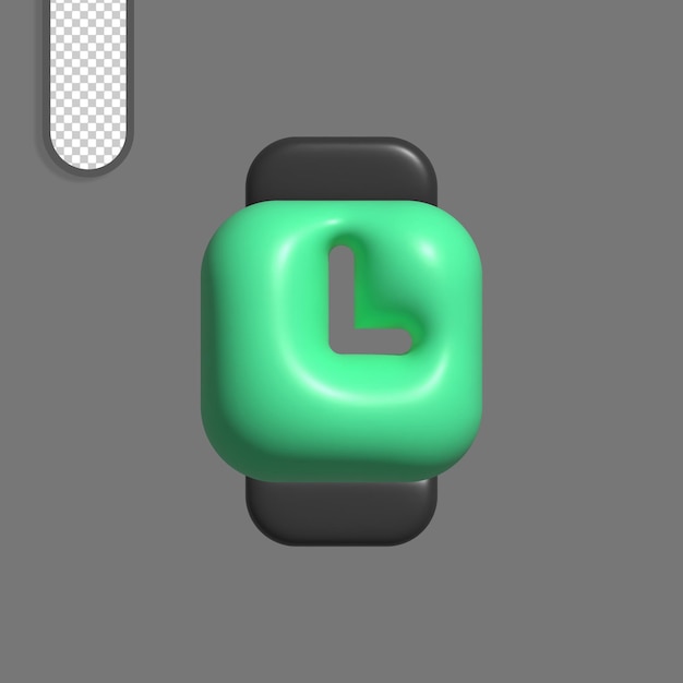 Renderizado 3D de relojes inteligentes verdes y negros