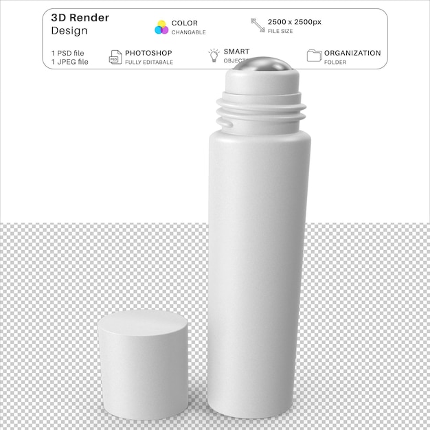 PSD renderizado en 3d para rodillos cosméticos