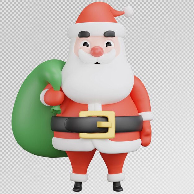 Renderizado en 3D de Santa Claus con una pose