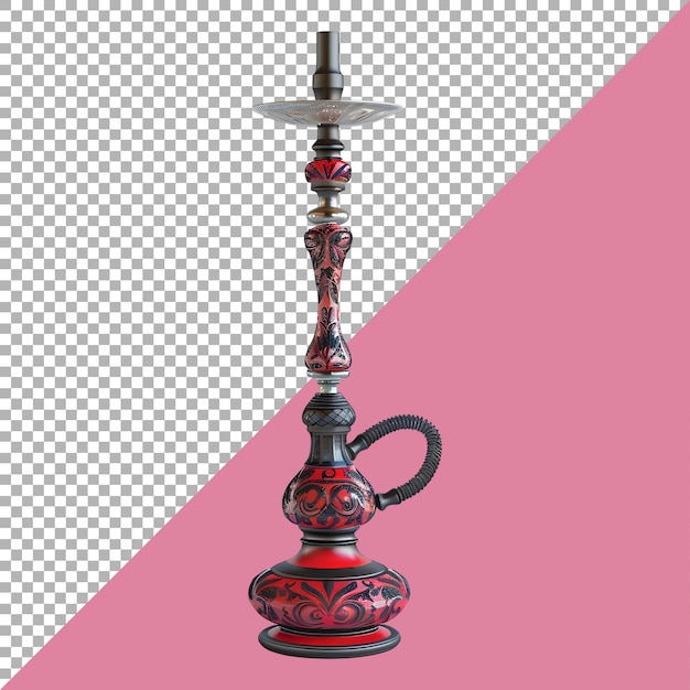 PSD renderizado en 3d de una shisha de narguile en un fondo transparente generado por ai