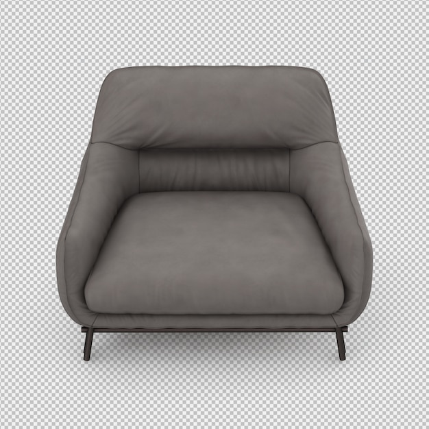 Renderizado en 3D de un sillón isométrico