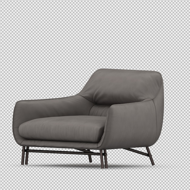 Renderizado en 3D de un sillón isométrico