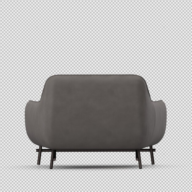 Renderizado en 3D de un sillón isométrico