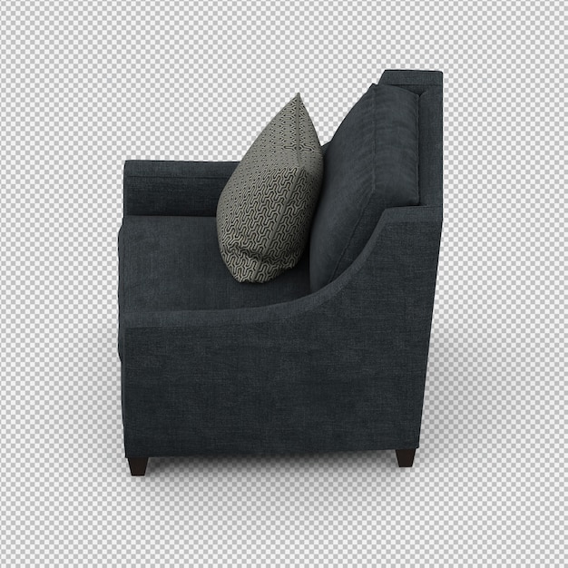 Renderizado en 3D de un sillón isométrico