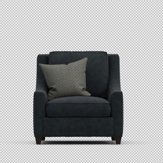Renderizado en 3D de un sillón isométrico