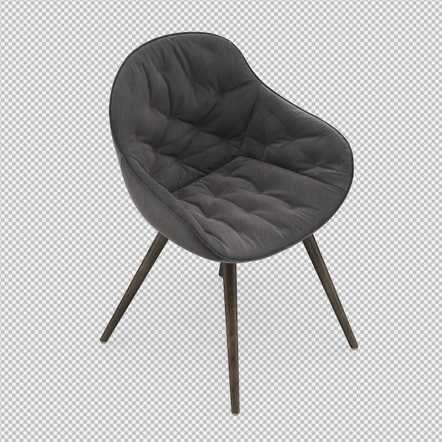 Renderizado en 3D de un sillón isométrico