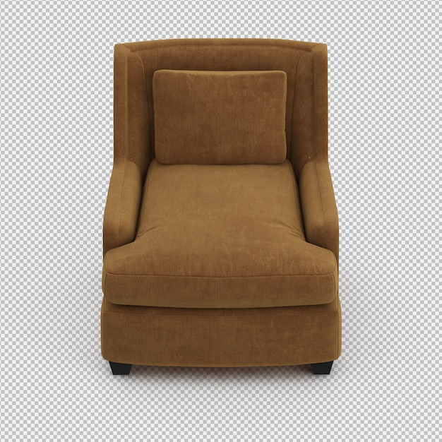 Renderizado en 3D de un sillón isométrico