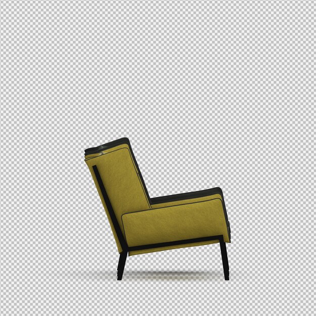 Renderizado en 3D de un sillón isométrico