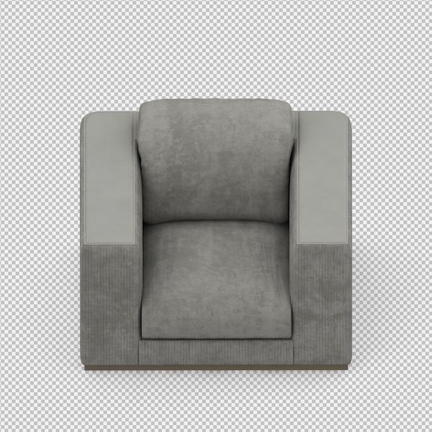 Renderizado en 3D de un sillón isométrico