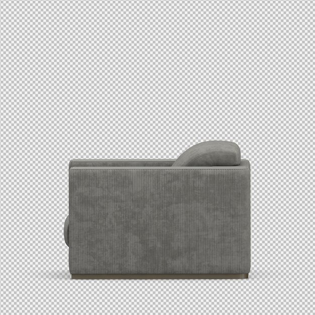 Renderizado en 3D de un sillón isométrico