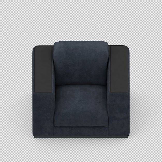 Renderizado en 3D de un sillón isométrico