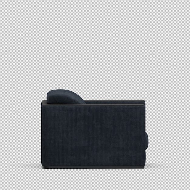 Renderizado en 3D de un sillón isométrico