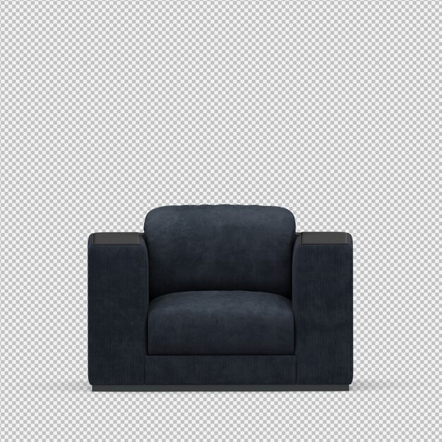 Renderizado en 3D de un sillón isométrico