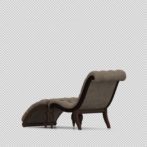Renderizado en 3D de un sillón isométrico