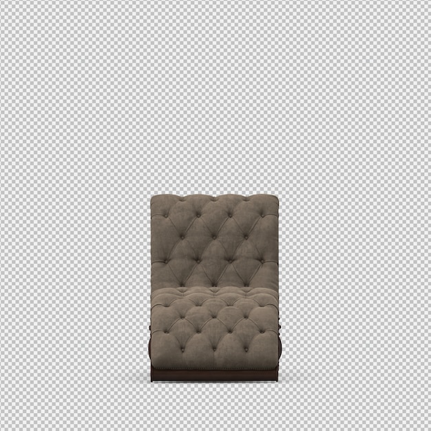 Renderizado en 3D de un sillón isométrico