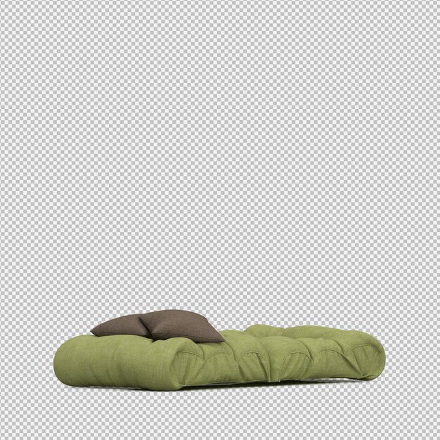 Renderizado en 3D de un sillón isométrico