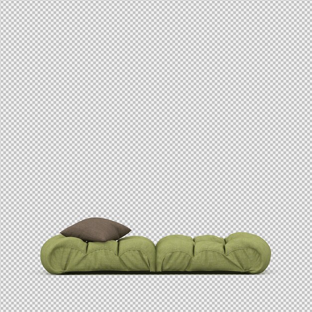Renderizado en 3D de un sillón isométrico