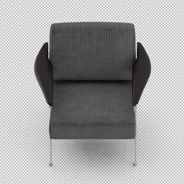 Renderizado en 3D de un sillón isométrico
