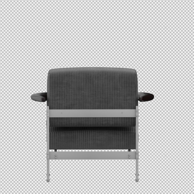 Renderizado en 3D de un sillón isométrico