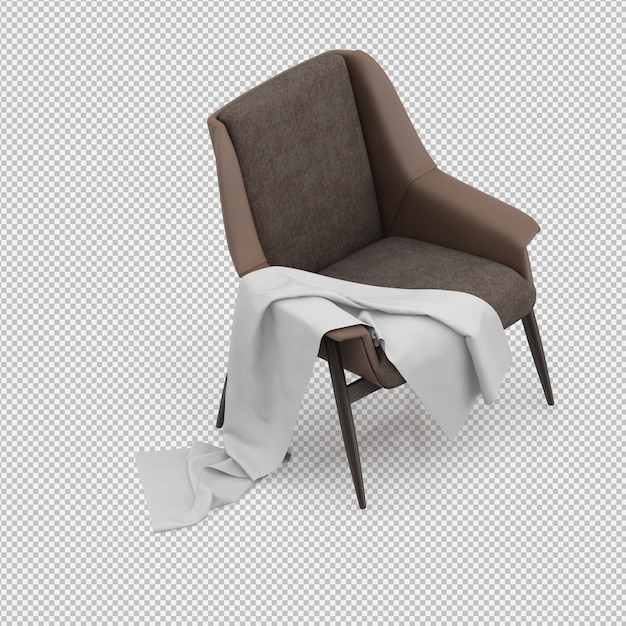 Renderizado en 3D de un sillón isométrico
