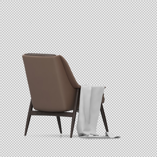 Renderizado en 3D de un sillón isométrico
