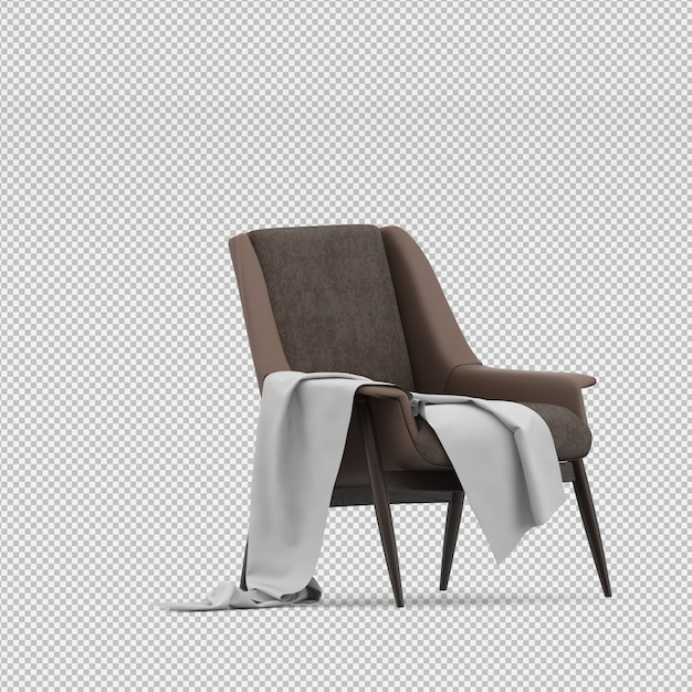 Renderizado en 3D de un sillón isométrico