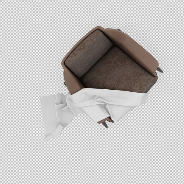 Renderizado en 3D de un sillón isométrico