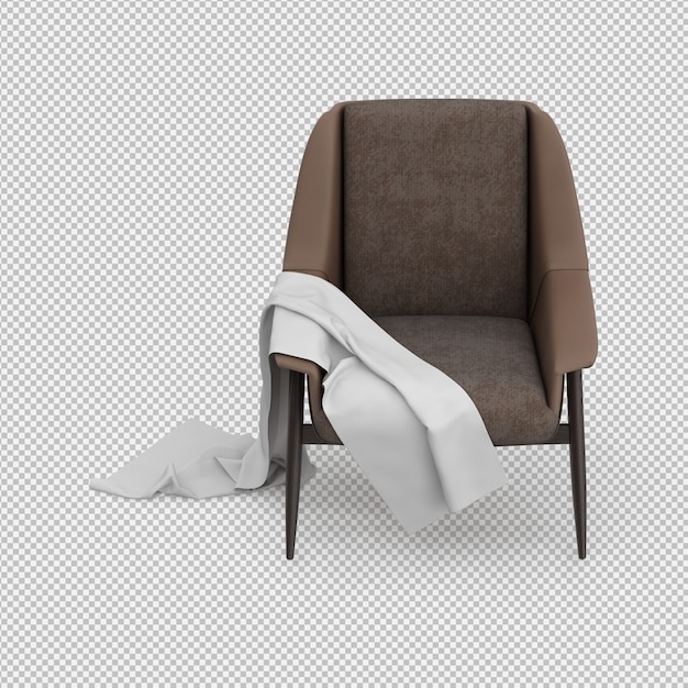 Renderizado en 3D de un sillón isométrico